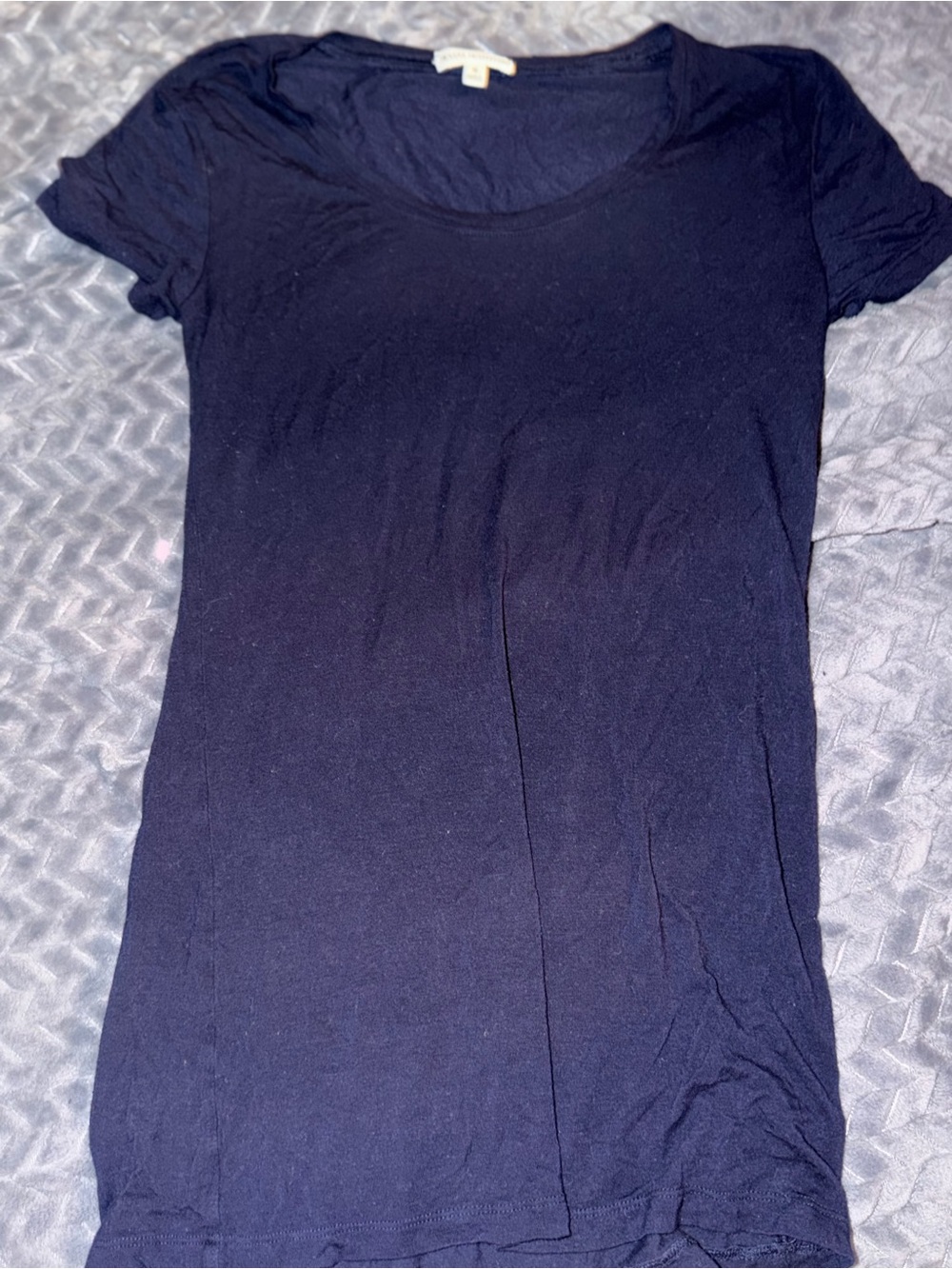 Zenana Outfitters Navy Short Sleeve Scoop Neck Tee